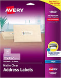 AVERY Clear Address Labels 1 x 2-5/8 inch | Matte Finish | Sure Feed Technology | For Inkjet Printers | 300 Labels, Pack of 5 - size: One Size (Pack of 5)