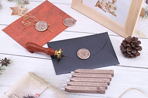 Yoption 5Pcs Champagne Gold Sealing Wax Sticks with Wick for Wax Seal Stamp | Embossed Pattern Wax Sticks for Wedding Invitation, Christmas Card, Envelope, Snail Mail, Wine Package, Gift Wrapping - color: Champagne Gold