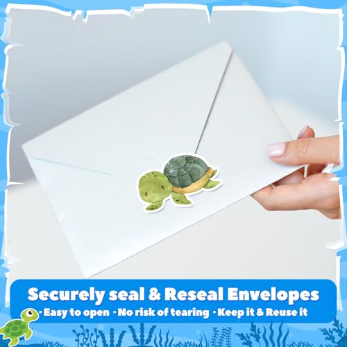 Qeeenar 500 Pcs Ocean Animal Stickers Roll, Sea Creatures Reward Decals | Watercolor Sea Creature Sticker Theme for Kids Classroom Rewards, Teacher Incentives, Includes Dolphin Whale Turtle - style: Aquatic Creatures