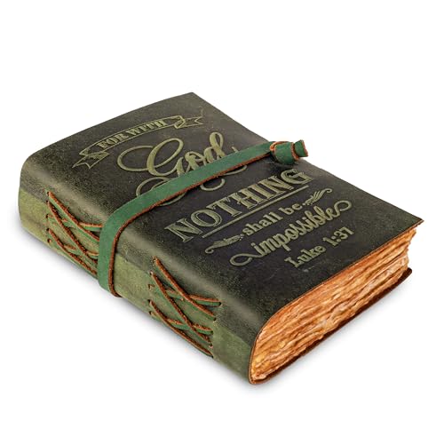 LEATHER VILLAGE Leather Scripture Journal, Forest Green 13x8. - color: Green, size: 13 inches X 8 inches