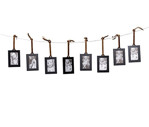 Klikel Hanging Picture Frame Ornaments - Set of 8 2x3 Black Hanging Photo Frame - color: Black