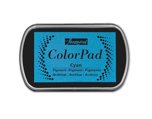 Jacquard ColorPad Archival Pigment Ink Stamp Pads- Cyan - Acid Free - Non-Toxic - Excellent for Blending, Embossing and Stamping - color: Cyan