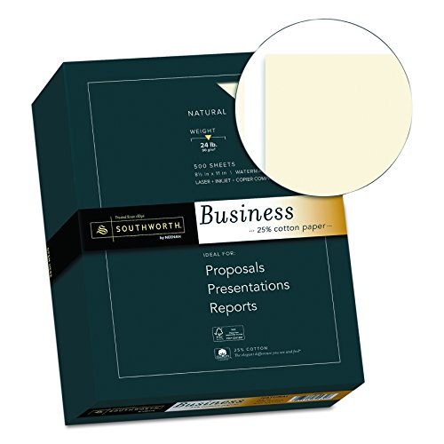 Southworth 404NC 25% Cotton Business Paper Natural 24 lbs. Wove 8-1/2 x 11 500/Box FSC,(Pack of 4) - color: Natural, size: 8.5" x 11" (Pack of 4)