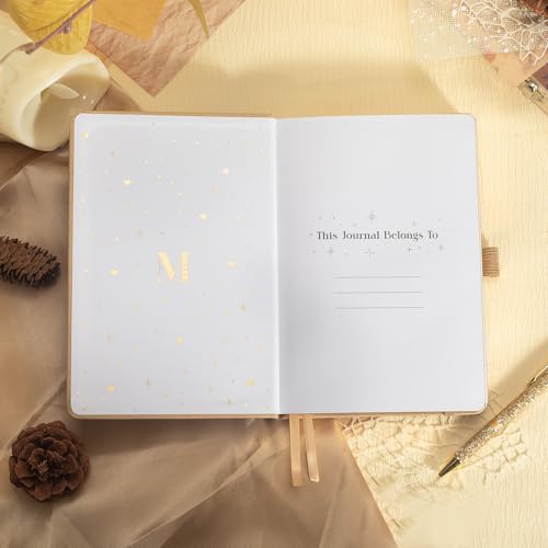 MGGAO Lined Journal Notebook for Women Men, A5 Aesthetic Notebook - color: Beige, size: Lined