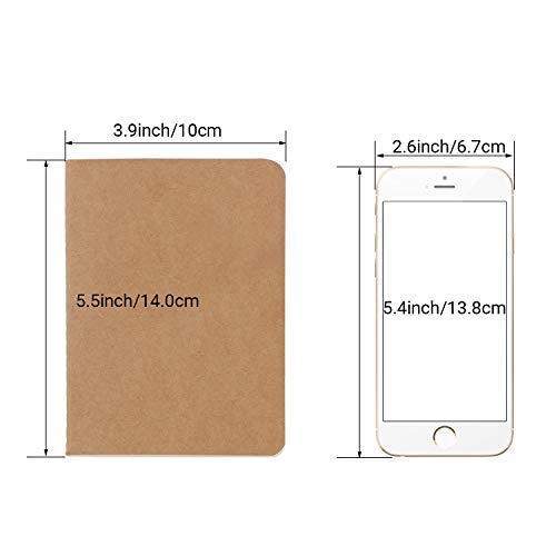 EUSOAR Blank Memo Scratch Pads, 24 Pack A6 3.9" x 5.5" 60 Pages Softcover Kraft Notebook, Mini Notebook Unlined, Travel Journal Notepad Set Bulk, Office Writing Diary, Subject Notebooks - color: Kraft, size: 24x Blank