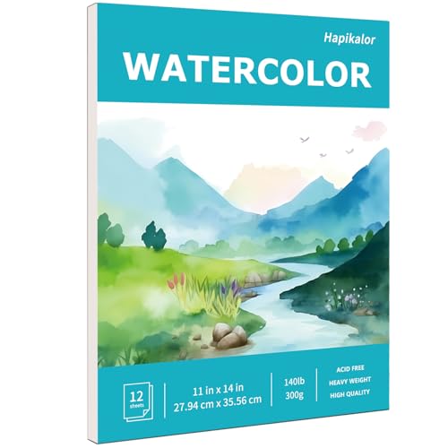 Hapikalor Watercolor Paper, 11"x14" Water Color Paper, 140lb/300gsm Teal - color: Teal, size: 11"x14" Pad