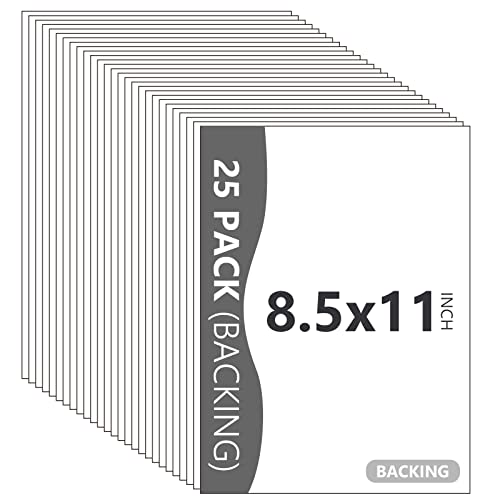 25 Pack Backing Boards, 8.5x11 Uncut White Mats Matboards - size: 8.5x11