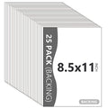 25 Pack Backing Boards, 8.5x11 Uncut White Mats Matboards - size: 8.5x11