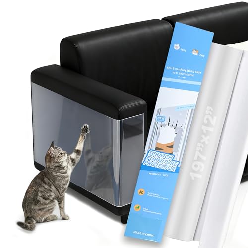 Anti Cat Scratch Furniture Protector Tape Damage-Free Couch Guard, 197"x12" - size: 197" by 12"