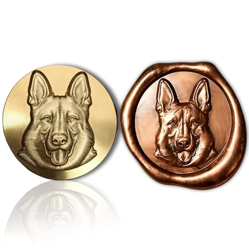 Mceal Wax Seal Stamp Head, 3D Embossed Relief for DIY Crafts, Wedding Invitations, Gift Wrapping,Animal Pet & Beasts Collection Dog-German Shepherd - style: German Shepherd