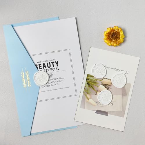 Pollize 50Pcs Wax Seal Stickers, Wedding Invitation Envelope Stickers - color: White