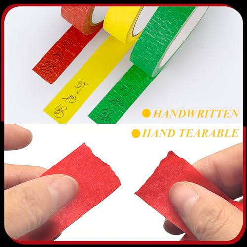 Colored Painters Tape, Premium Masking Tape, Multi-Surface Paint Tape, Removes Easily, Colorful Craft Paper Tape for Wall Painting Art Scrapbook Supplies (0.94 Inch Wide, 198yd =0.94IN*22yd*9) - size: 9rolls, 0.94in x 22yds, Colored