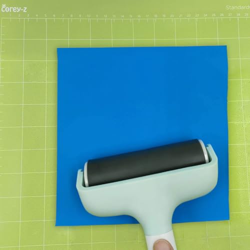 Brayer Roller, Broad Tip Tweezers, MAT Remover Set, Brayer Tool, Roller for Vinyl, Tape Construction Tool for Printmaking Wallpapers Stamping Gluing Application - color: Mint+Gray