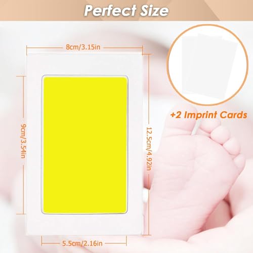 Inkless Hand and Footprint Kit, Newborn Baby Keepsake, 4-Pack | No-Mess Clean Touch Ink Pad for Baby Handprint & Footprint, Non-Toxic Baby Gift, Pet Paw Print Kit (4 Pack Yellow) - color: 4 pack yellow