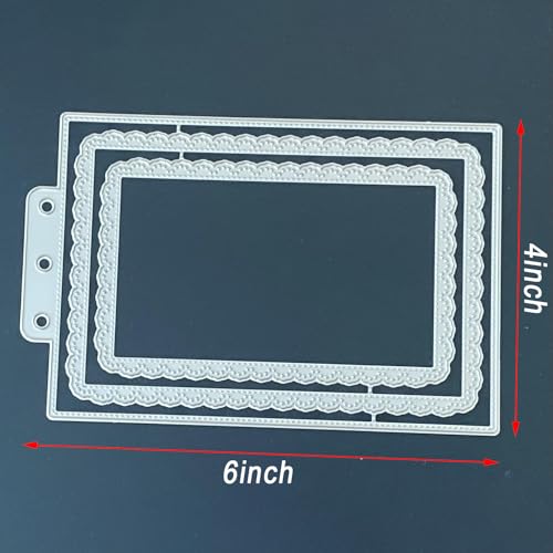 Rectangle Lace Loose-Leaf Cutting Dies, Backgrounds Frame Die Cuts Vintage Metal Stencils Scrapbooking Tools DIY Craft Carbon Steel Embossing Template for Paper Card Making Album Arts Crafts Supplies - color: Frame Rectangle