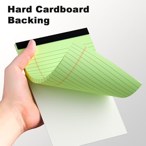 AILZFEI 6pcs Small Note Pad 5x8 College Ruled Green Legal Pads Paper Notepads 6 Pack Study Back Writing Pads 5 x 8 Legal Pads Perforated Narrow Ruled Pads of Paper Green - color: Green