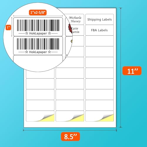 1"x2-5/8"Address Mailing Labels, 3000 Sticker Labels(100 Sheets) - size: 1"x2-5/8" Labels (100 Sheets)