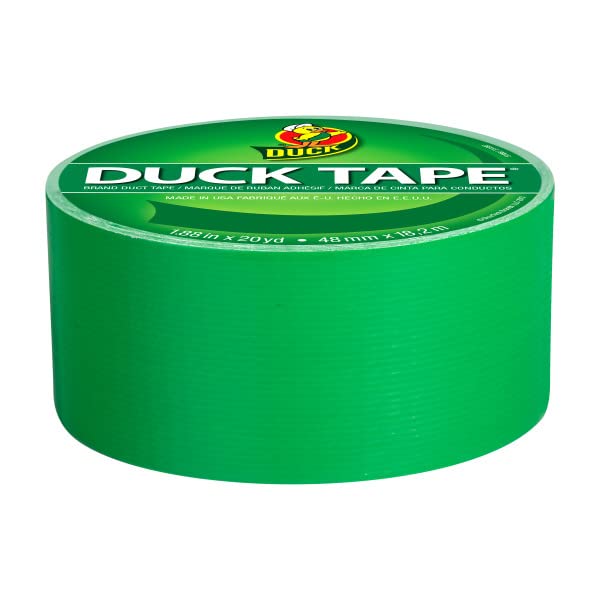 Duck Brand 1304968 Color Duct Tape, Green, 1.88 Inches x 20 Yards Each Roll, 3 Rolls - color: Green, size: 3-Roll