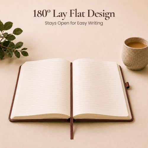 Lined Journal Notebook Hardcover Leather Bound 200 Pages B5 Brown Diary - color: Brown, size: B5 200 Pages