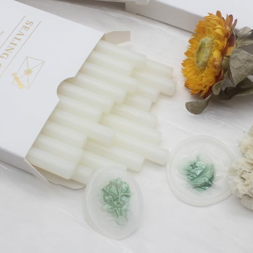 Translucent Wax Seal Sticks 20pcs, Andotopee Glue Gun Sticks for Wax Seal Stamp, Premium Sealing for Envelope Letter Wedding Invitation Craft Adhesive, Great Gift Ideas (Mini Size) - color: Translucent