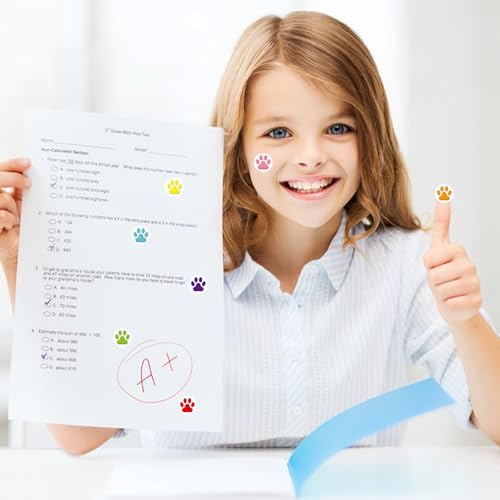 6000 Pieces Paw Print Stickers, Round Dog Puppy Paw Prints Decal Label Colorful Incentive Reward Stickers Behavior Chart Sticker for Students Teachers Supplies - style: Paw Prints