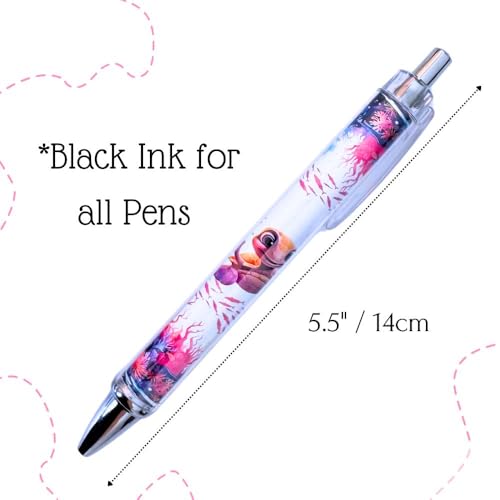 YJ PREMIUMS In the Ocean 6PC Pens- Bulk Fun Oceans Baby Shark Dolphin Fish Decorative Ink Retractable Black Cute Party Favors Beach Themed Office Gifts Fishing Sea Animal Cruise Favor Bags - style: Sea Animals