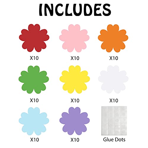 80 pcs Petal Shape Cutouts, UNIIDECO Bulletin Board Decorations Cardboard Cut Outs, Classroom Decor Kid Teachers DIY Crafts Projects Supplies, Cardstock Party Decoration for Wall - color: Petal