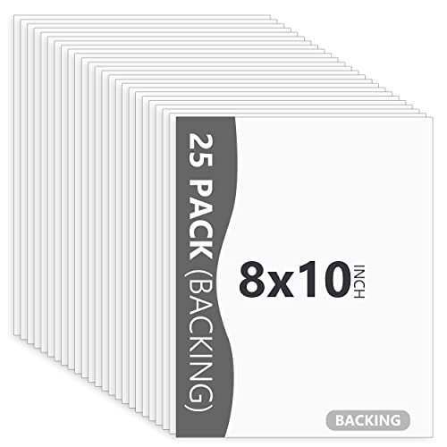 25 Pack Backing Boards, 8x10 Uncut White Mats Matboards - size: 8x10