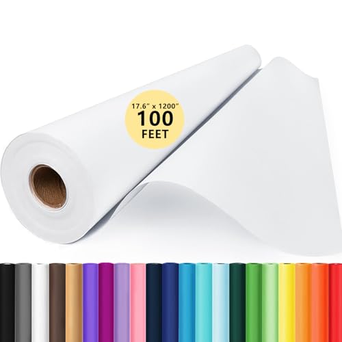 Drawing Paper Roll for Art Supplies, 17.6"x1200" (100') Easel Craft Paper - color: White, size: 17.6 x 1200 Inch