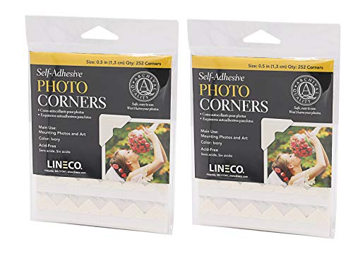 Lineco Self-Adhesive Photo Corners, 0.5 Inch, Ivory, 252 PCS - color: Ivory, size: 2 Set
