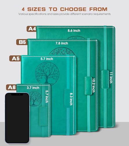 Biuwory Leather Journal Notebook,256 Thick Lined Pages,Hardcover 5.7"×8.3" | Vintage Journal for Women Men,Work,School,Business,Travel Diary,Note taking,College Ruled Writing,Daily Journaling Notebook - color: Blue, size: Lined-256 Pages (5.7"×8.3")