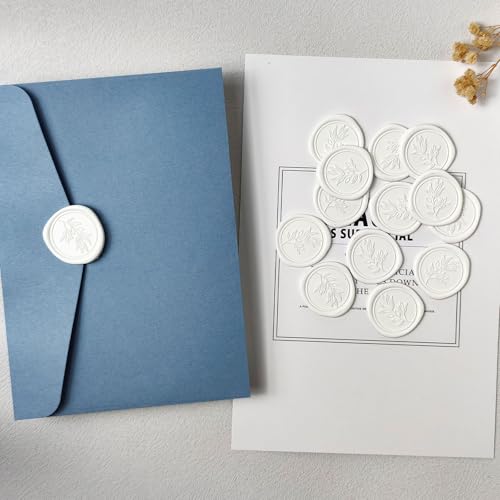 Pollize 50Pcs Wax Seal Stickers, Wedding Invitation Envelope Stickers - color: White