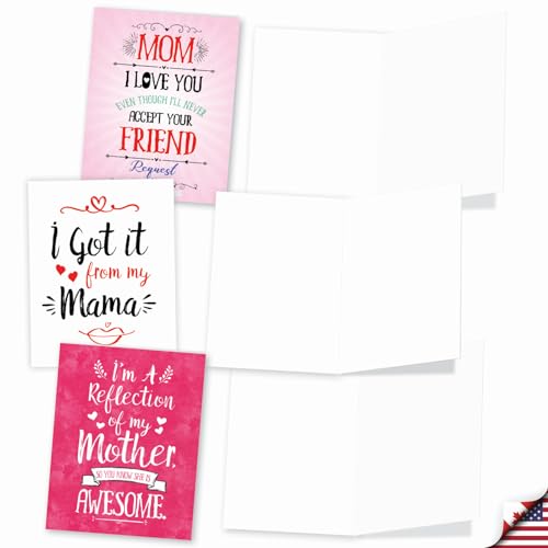 The Best Card Company - 20 Note Cards Blank Assortment (4 x 5.12 Inch) (10 Designs, 2 Each) - Mom Notes AM3138OCB-B2x10 - style: Mom Notes