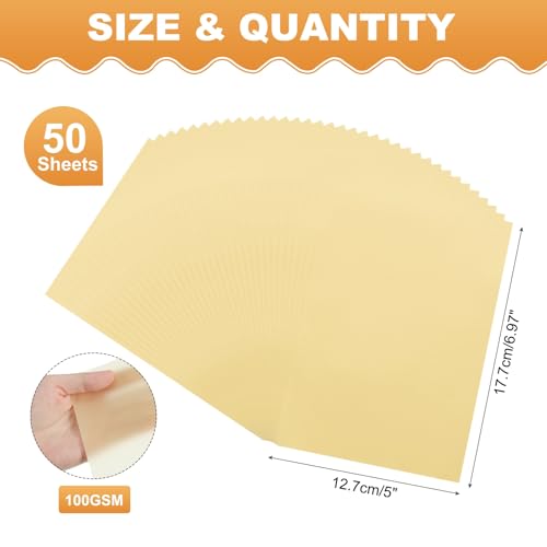 MECCANIXITY 50 Sheet Colored Vellum Paper 5" x 7", 100gsm Translucent Printable Vellum Sheets for Printing Wedding Invitations Inkjet Laser Printer, Gold - color: Gold, size: 5" x 7"