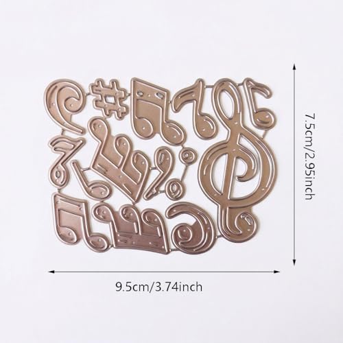 Musical Notes Die Cuts for Card Making, Music Carbon Steel Cutting Dies, Metal Die Cutting Mold, Scrapbooking Dies, DIY Etched Embossing Stencil for Craft - color: Silver-3Music