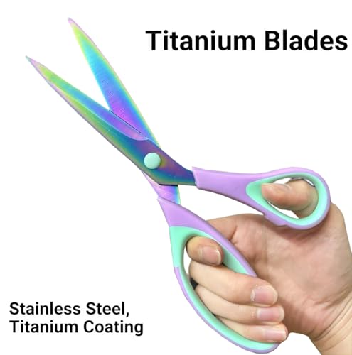 Craft Scissors 3 Pack, Purple Green, 5, 8, 10 inch - color: Light Purple