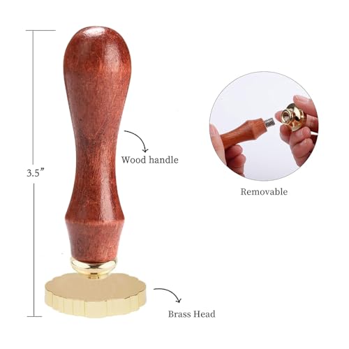 Oval Frame Wax Seal Stamp Embossed Brass Wax Seal Head with Wood Handle Retro Photo Frame Stamp Design for Wedding Invitations Sealing Letters Diplomas Scrapbooking-Style 8 - style: Style 8