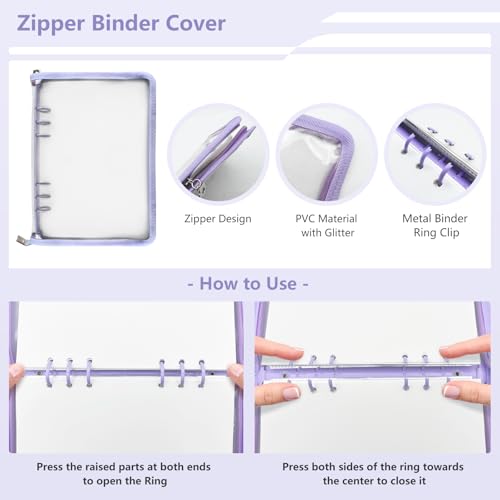 Reusable Sticker Storage Organizer Binder Collecting Book A5, Purple - color: Purple