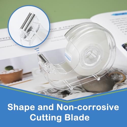 36 Pcs Transparent Tape with Dispenser, 0.7 in x 1000 in