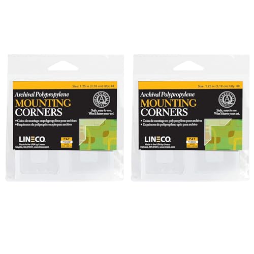 Lineco Self-Adhesive Polypropylene Mounting Corners, 1.25 Inch, 48 PCS - size: Pack of 2
