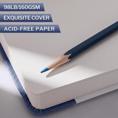 Sketch Book 5 x 5 Inch Navy Blue Small Sketchbook,80 Sheets Drawing Pad - color: Navy Blue