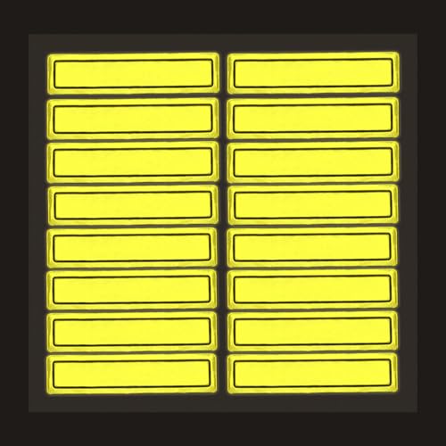 SmartSign Yellow Retro Reflective Hard Hat Stickers - 1" x 4", Pack of 16, Durable Helmet Stickers for Construction & Safety, High Visibility Helmet Strips, Fire Helmet Decals, Strong Adhesive - color: Yellow