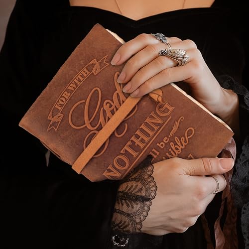 LEATHER VILLAGE Scripture Journal, Natural Tan 13x8. - color: Brown, size: 13 inches X 8 inches