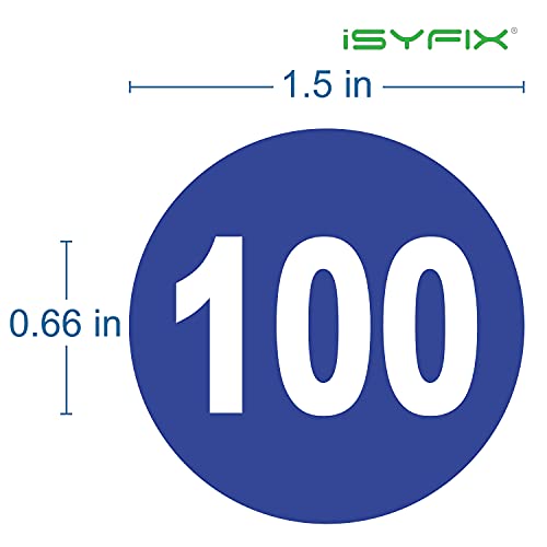 iSYFIX Blue Consecutive Number Stickers, 1 to 100, 1.5 Inch, 1 Set - color: Blue, size: 1.5-inch