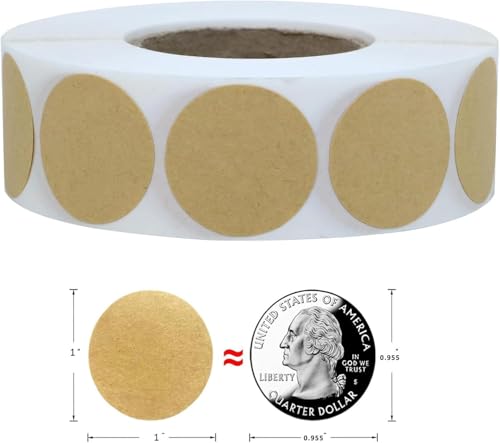 1 Inch Round Blank Label Stickers, Light Brown Garage Sale Sticker, 1000pcs