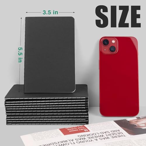 Lzerking Mini Pocket Notebooks Bulk 3.5 x 5.5 Inches 12 Pack Note Pads - color: 12 Black