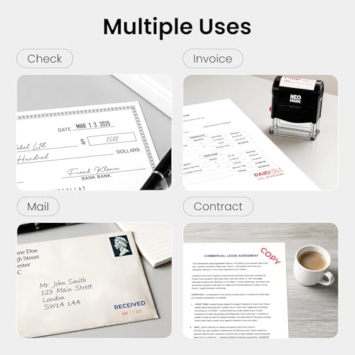 NEO MARK Self-Inking Copy Rubber Stamp, Replaceable Office Stamp - style: COPY