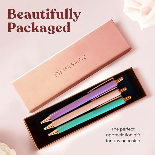 MESMOS 3pc Fancy Pen Set, Cute Nice Journaling Fun Pens for Women, Aesthetic Journaling Luxury Office Pretty Pens - style: Unscripted
