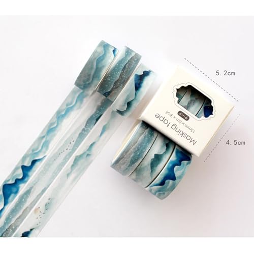 YUBBAEX Cute Printed Washi Tape 3 Rolls Japanese-Style Masking Tape Set Decorative for Arts, DIY Crafts, Journal Supplies, Planners, Scrapbook, Card/Gift Wrapping (Mountain Landscape) - color: Mountain Landscape
