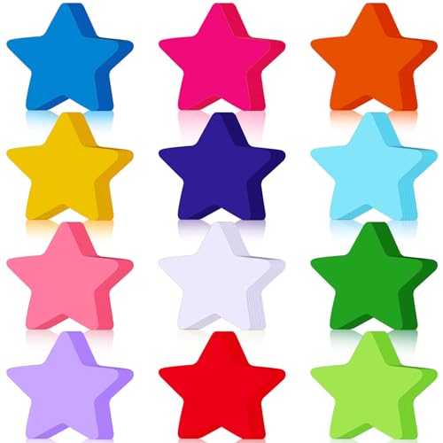 Kisston 360 Pcs Star Cutouts Paper 3.9 Inch Assorted Color Die Cuts - color: 12 Colors, style: Star